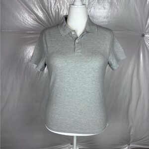 J.Crew Women’s Flex Piqué Polo Shirt Gray M – Untucked Fit, Re-Imagined Line